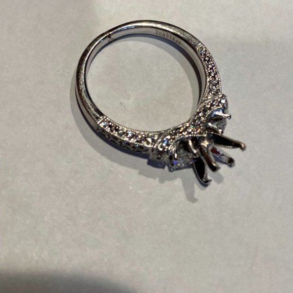 Scott Kay M1639 R310 Engagement Ring Setting 19K White Gold 0.82 Carat - Picture 4 of 12